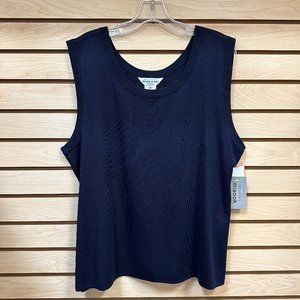 Exclusively Misook Woman Navy Tank - Size 2X